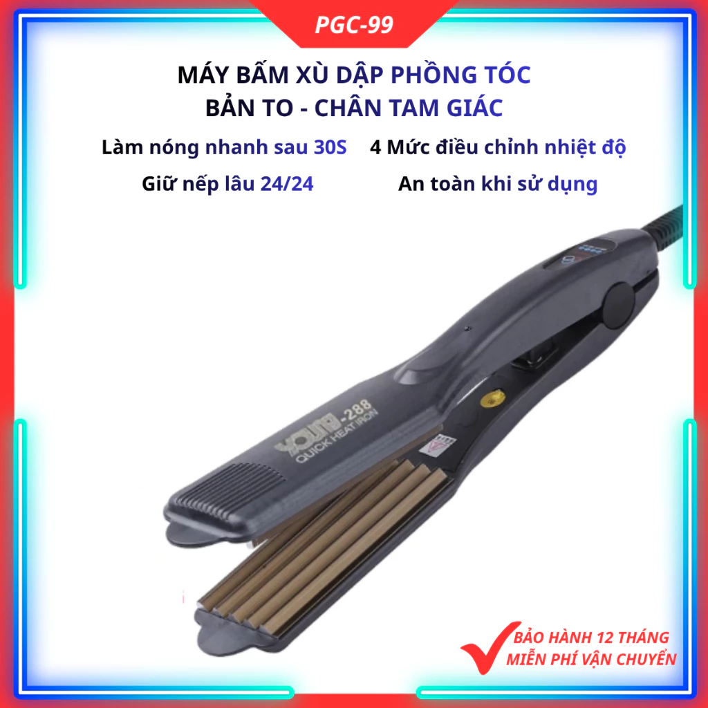 Máy dập xù chân tóc YOUNG-288 bấm xù bấm mè tạo kiểu làm phồng chân tóc làm nóng nhanh giữ nếp lâu