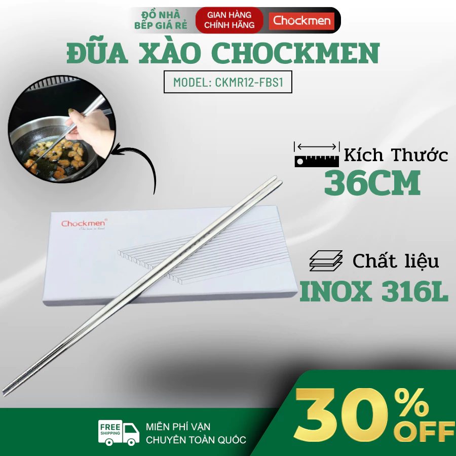 Đũa Xào Nấu CHOCKMEN S24-O748 36cm Inox 18/10 Chất Liệu Bền Đẹp, Sử Dụng Lâu Dài - Đồ Nhà Bếp Giá Rẻ