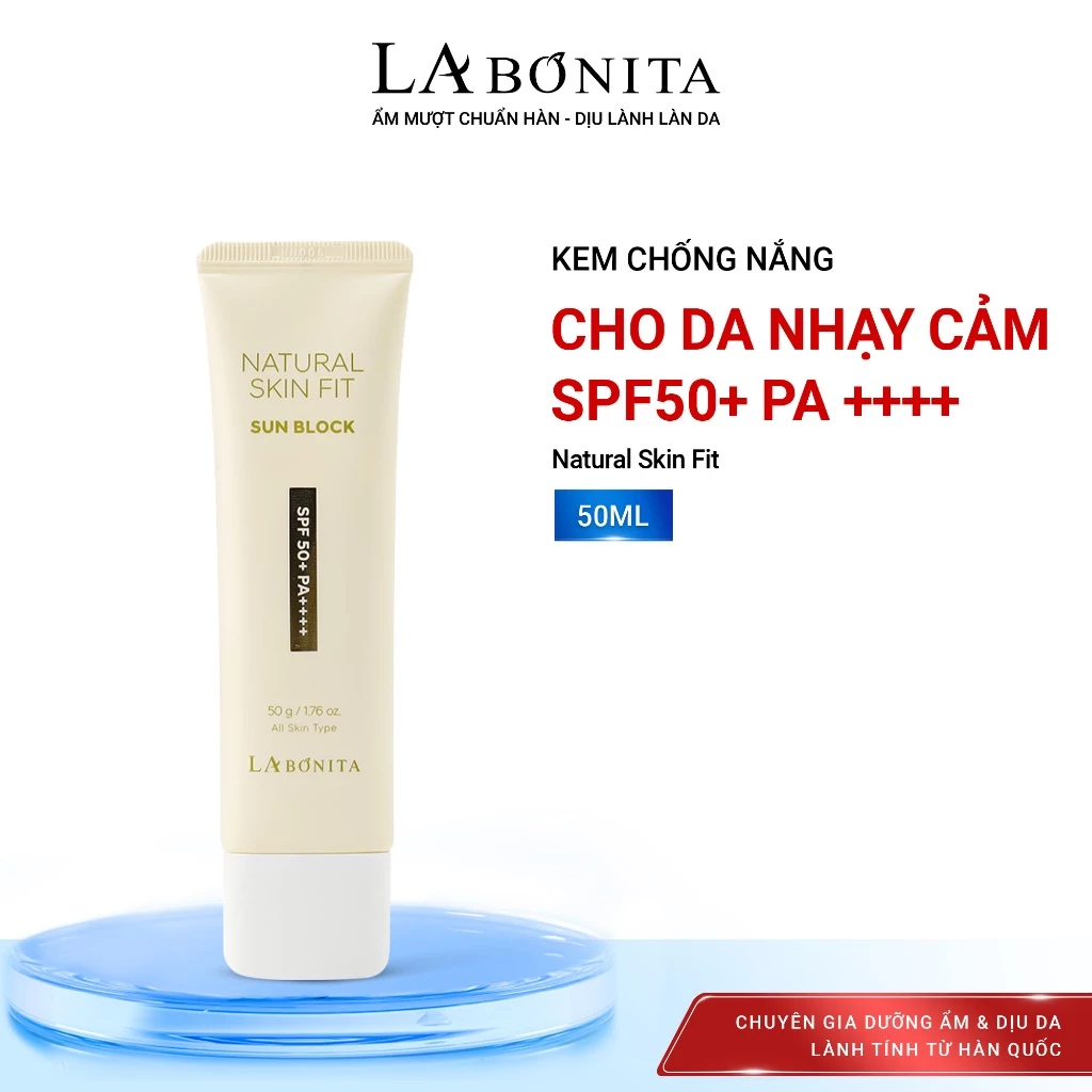 Kem Chống Nắng La Bonita Natural Skin Fit Sun Block SPF50+ PA++++ 50g