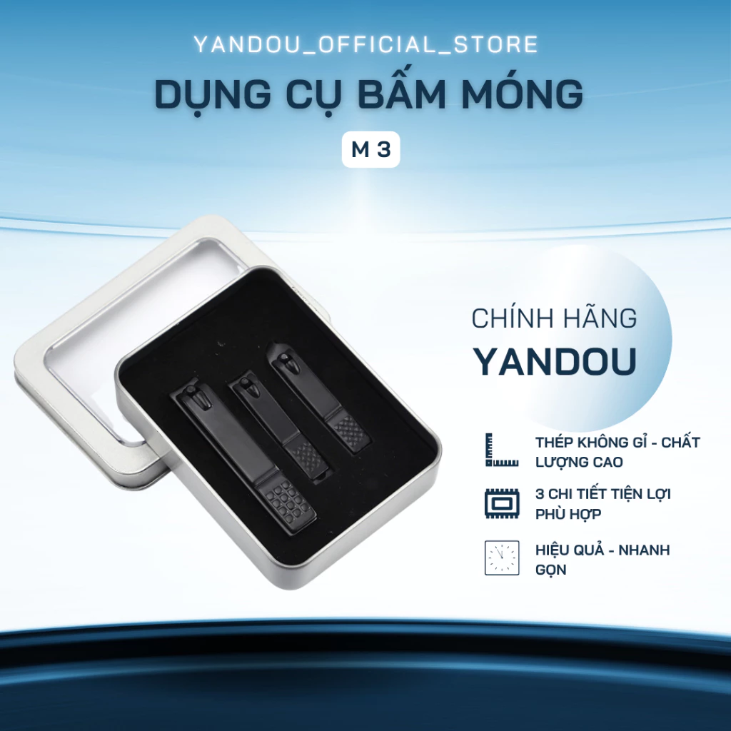 Bấm móng tay Yandou M3 đồ cắt móng tay thép không gỉ kèm hộp thanh gọn