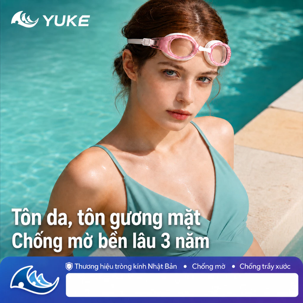 Kính bơi Shiwei Ylike chống nước, kính bơi nam nữ dây đeo điều chỉnh, mắt kính trong suốt đi hồ bơi đi biển YJ6030