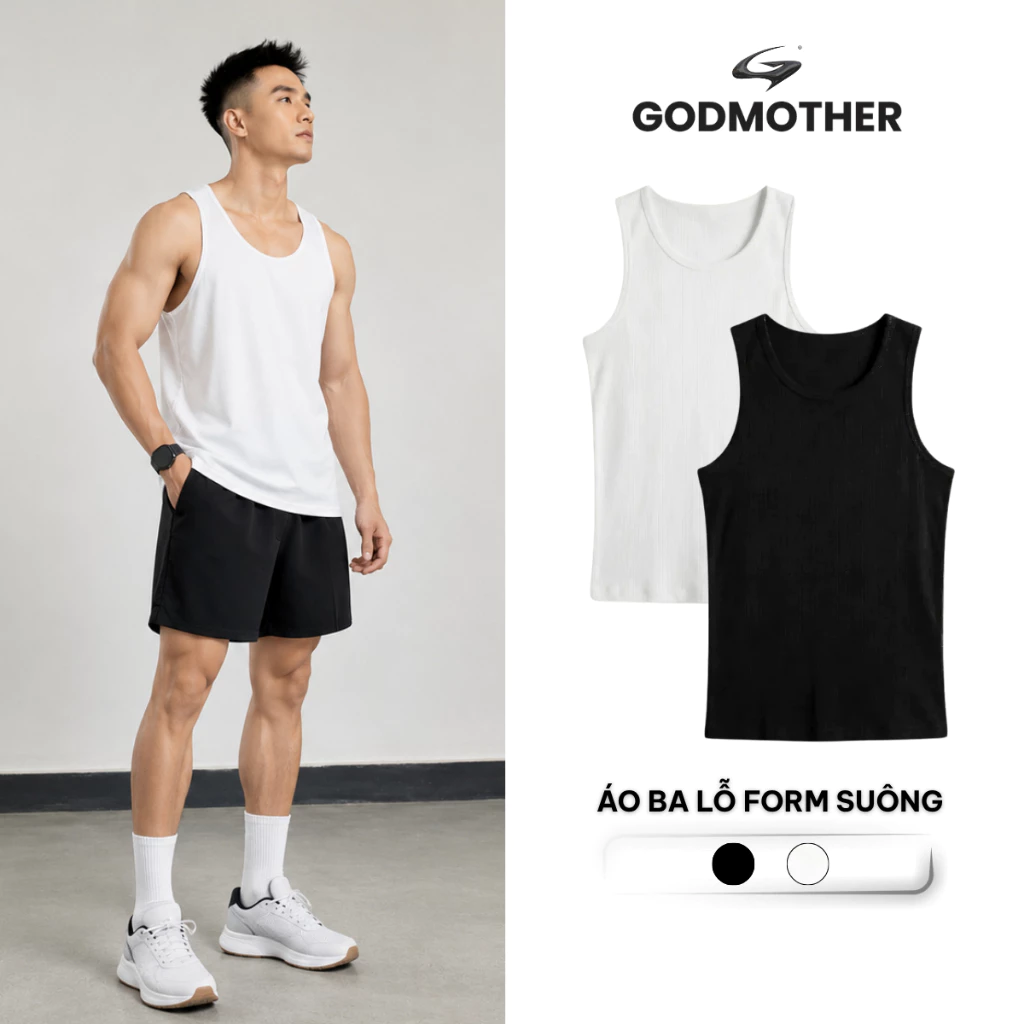 Áo Ba Lỗ Thun Tăm GODMOTHER Áo Ba Lỗ Form Suông Chất Liệu Thun Lạnh Co Giãn 4 Chiều Thoáng Khí Mùa Hè