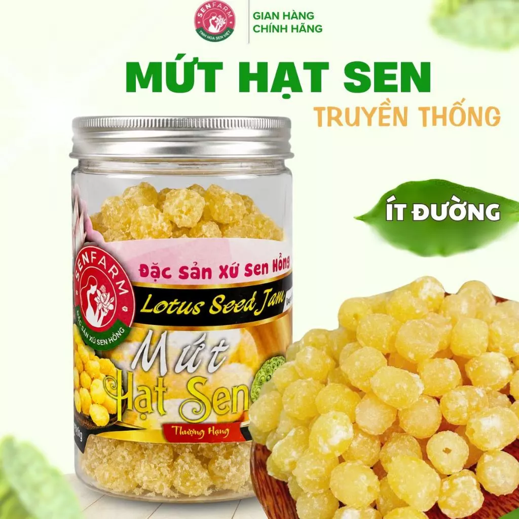 Mứt hạt sen thượng hạng ít đường senfarm - Mứt Tết - Bánh Tết - Quà Tết