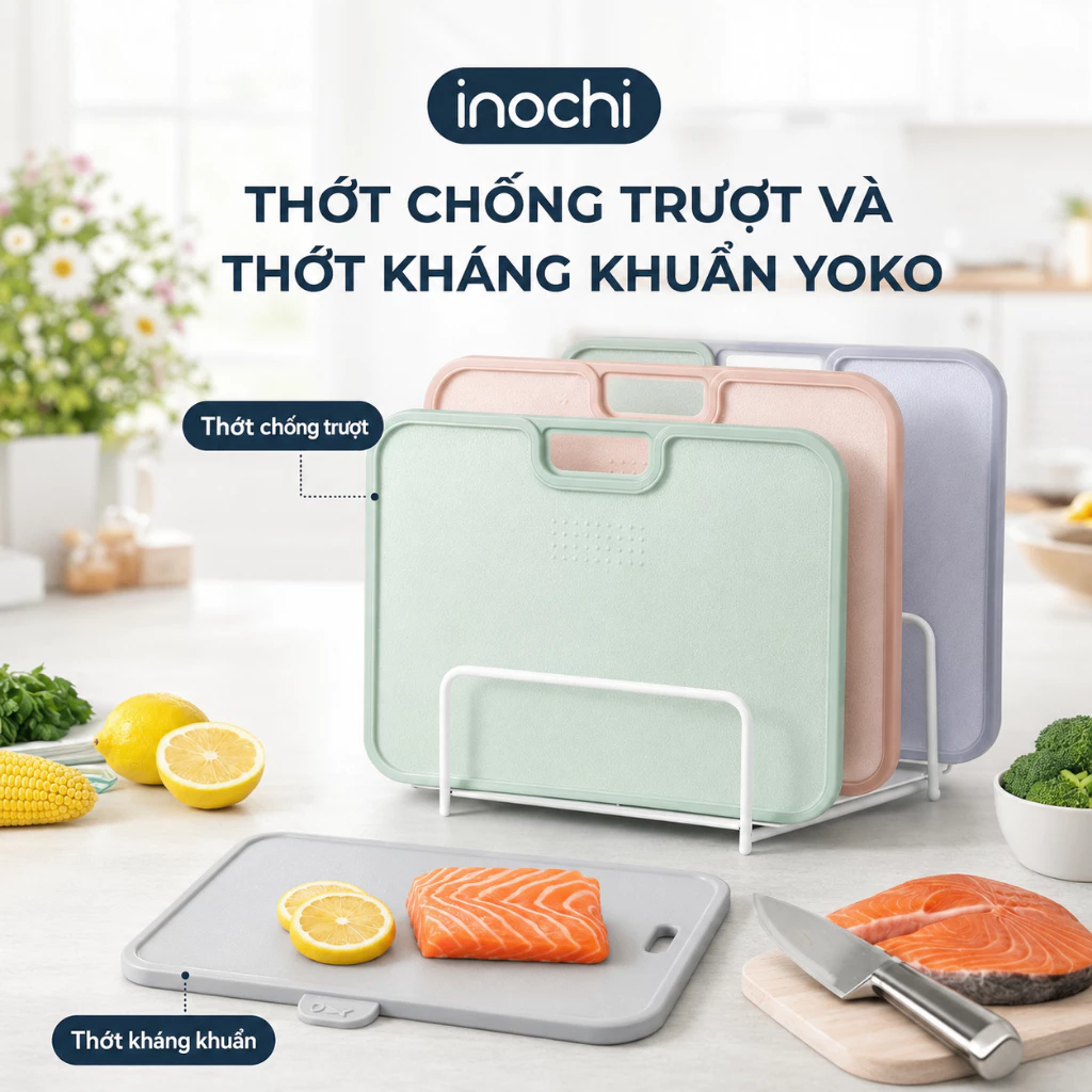 Thớt Kháng Khuẩn & Thớt Chống Trượt Inochi Yoko: An Toàn, Chống Trượt, Cho Bếp Nấu Ngon Miệng