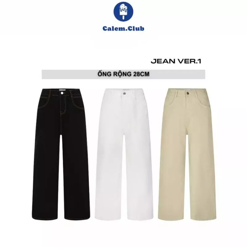 Quần Kaki Jeans ống suông Ver 1 Calem màu tôn dáng form unisex nam nữ