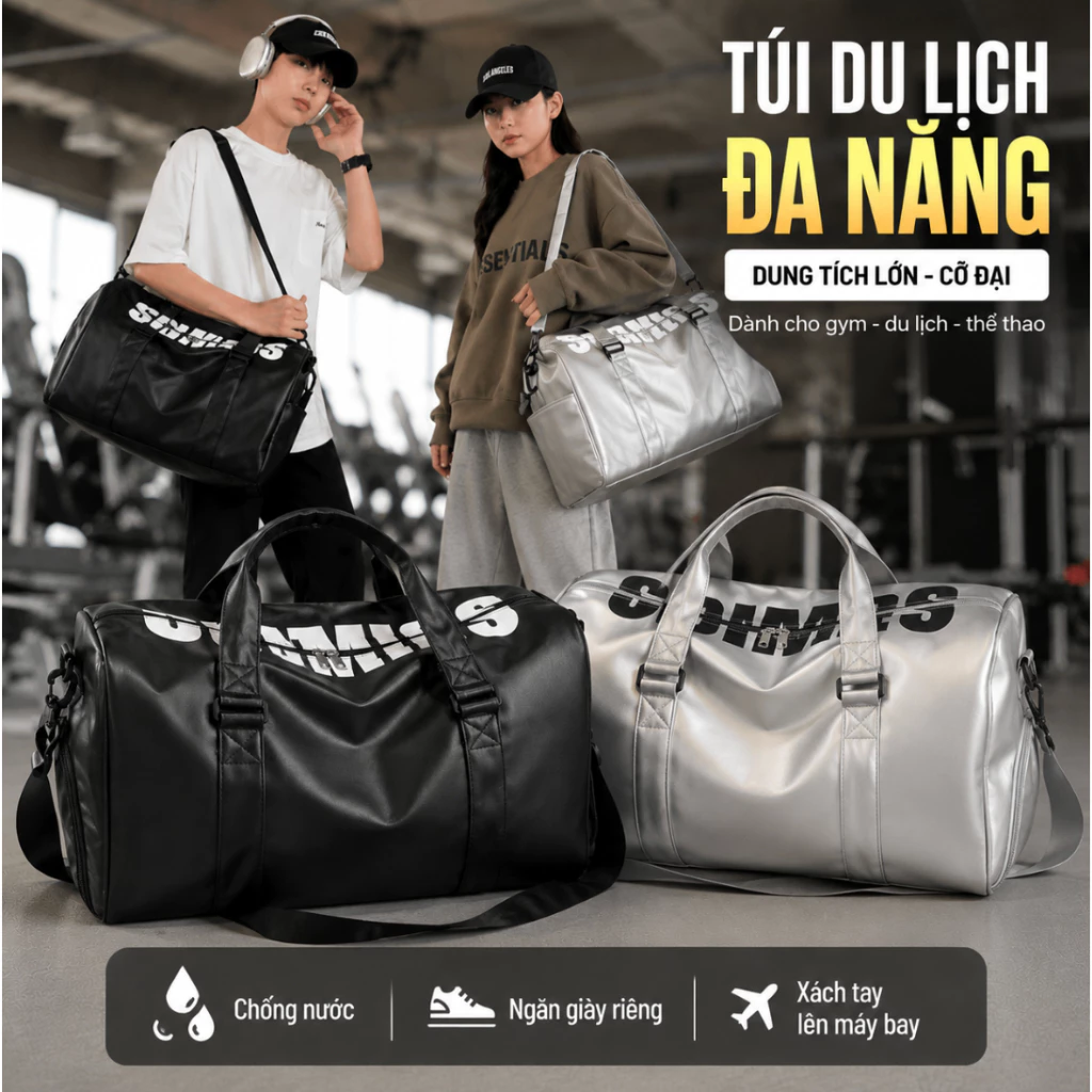 Túi Du Lịch Đa Năng  Dung Tích Lớn Cỡ Đại Đựng Quần Áo Đồ Khô Ướt Riêng Biệt Túi Tập Gym Thể Thao Bơi Lội Cho Nam Nữ