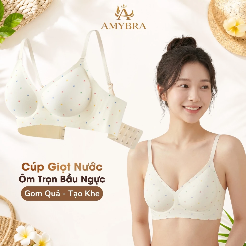 [ AMYBRA BST HÈ ] Áo Ngực Đúc Su Họa Tiết Xinh Xắn Nữ Tính, Áo Lót Không Gọng Mút Mỏng Mềm Mịn A974