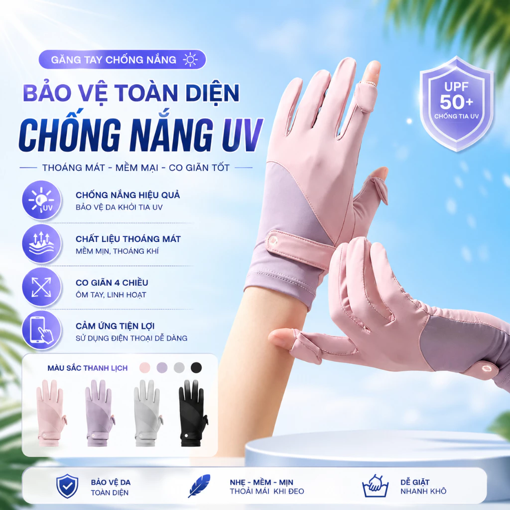 Găng Tay Chống Nắng DIDOOGLT Chống Tia UV Thoáng Khí Chất Liệu Vải Thun Lạnh Cao Cấp