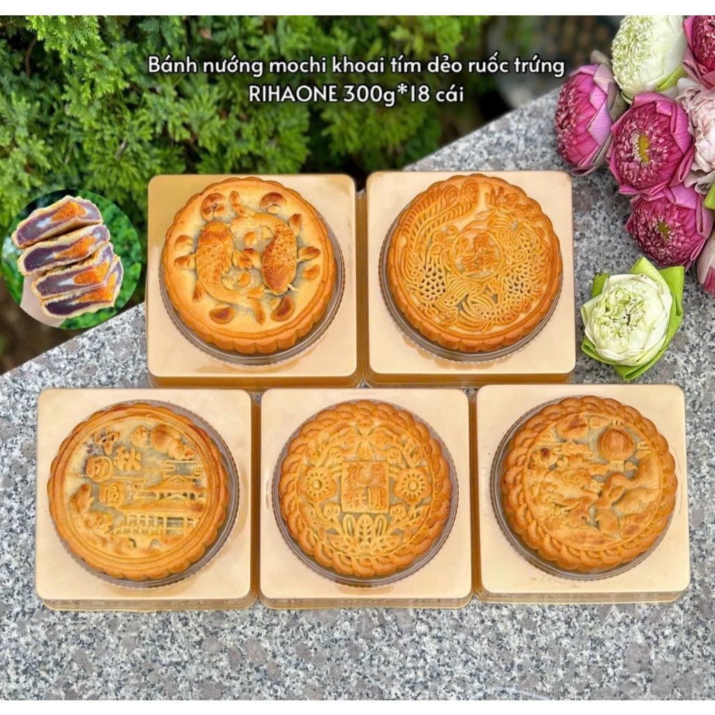 Bánh nướng mochi khoai môn trứng muối chà bông khổng lồ 500g