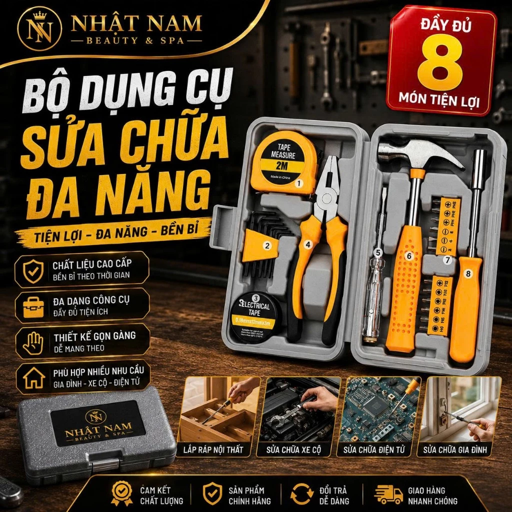 Bộ Dụng Cụ Sửa Chữa Điện Đa Năng 7 Món 24 Chi Tiết, Chất Liệu Cao Cấp, Phù Hợp Với Mọi Gia Đình - Có Hộp Đựng Tiện Lợi
