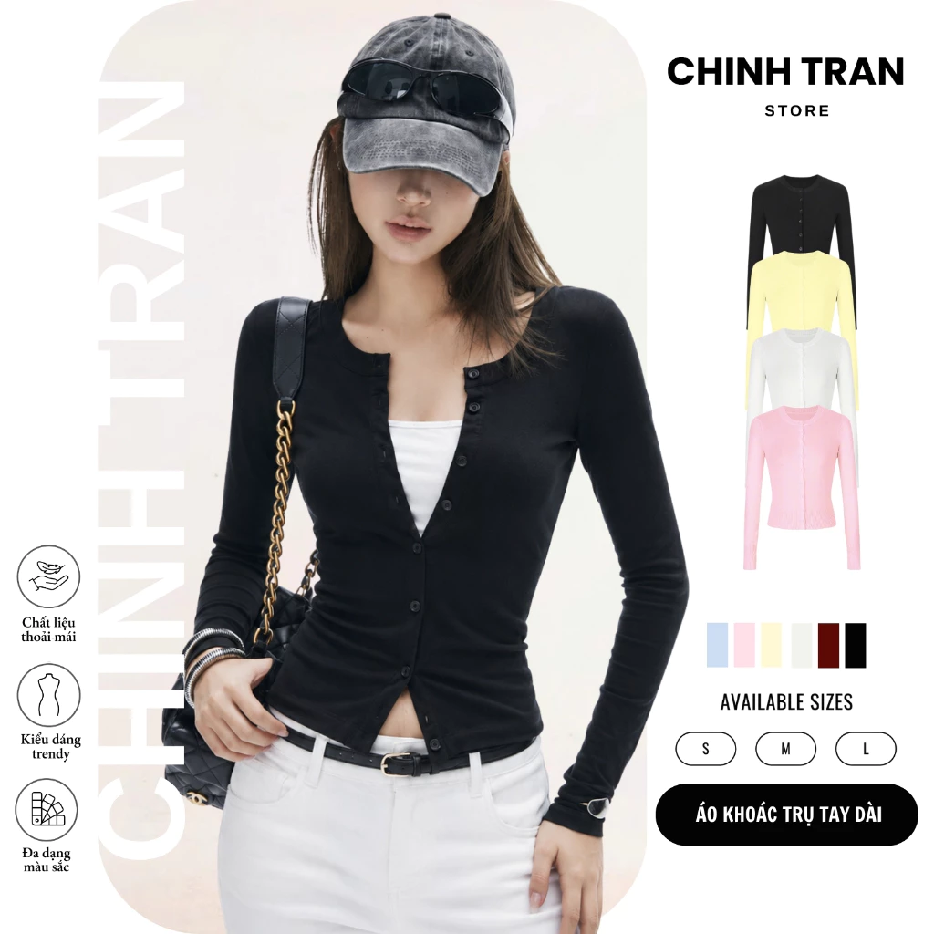 [MỞ BÁN] Áo Khoác Cardigan Cổ Trụ Tay Dài Nhiều Màu -  Chinh Trần Store