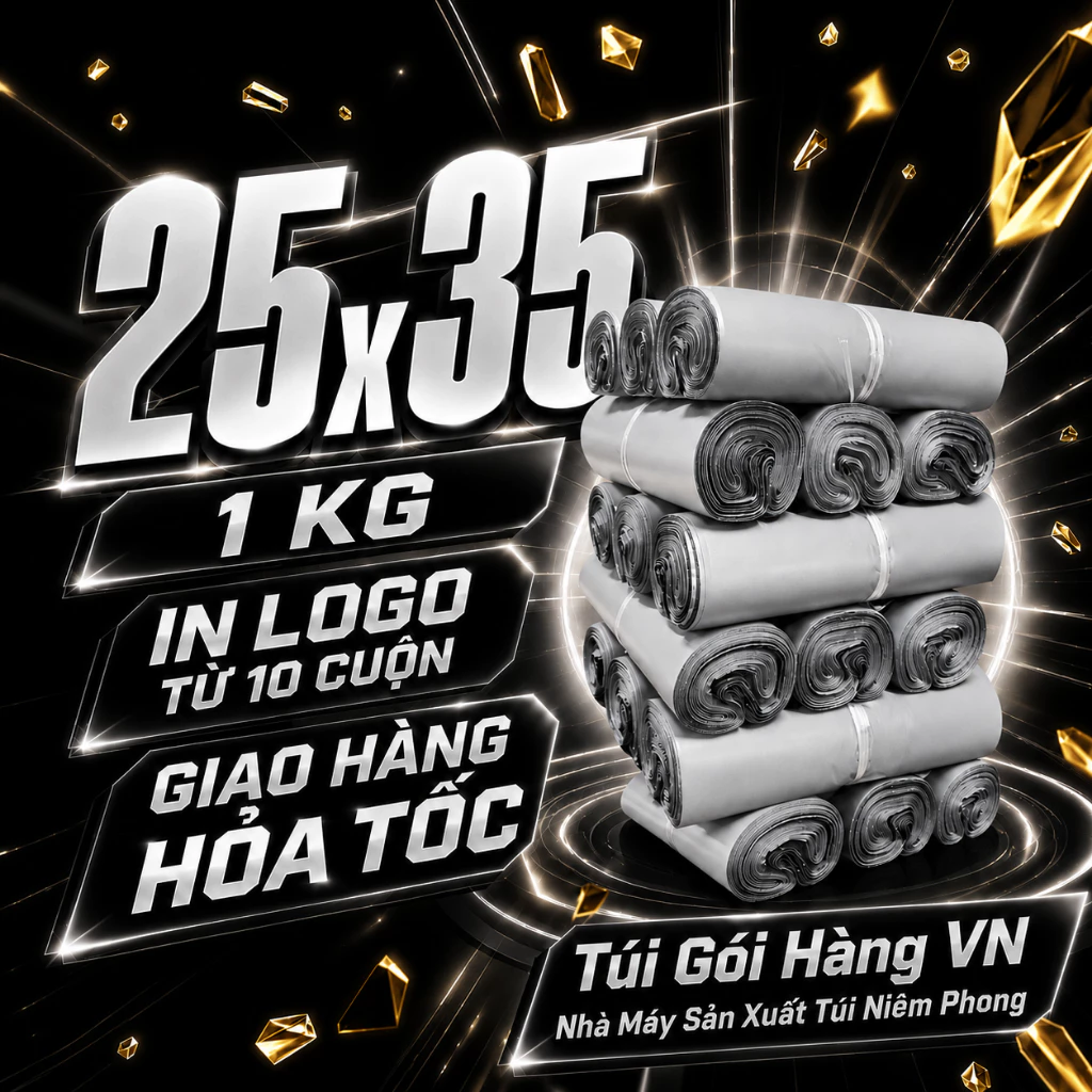 1KG Túi Niêm Phong Bạc Keo Dán Tốt, Giao Hoả Tốc, Giá Đã Bao Gồm VAT - Túi Gói Hàng VN