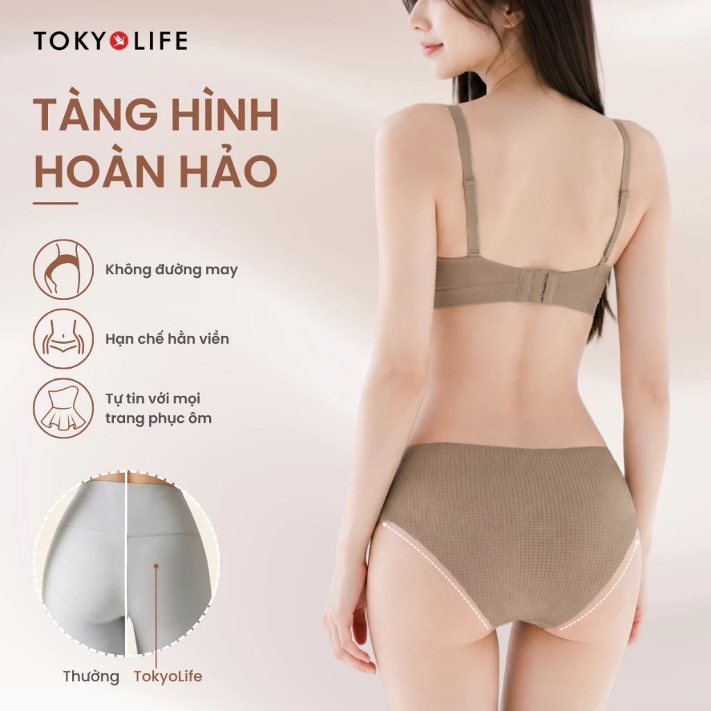 Quần Lót Nữ TOKYOLIFE Tàng Hình Kiểu Dáng Hipster Cạp Vừa Gói 3 Chiếc - 40006032