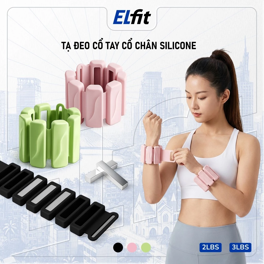 Tạ Đeo Cổ Tay Silicone Đeo Cổ Chân Tập Chạy Bộ Yoga Pilates Điều Chỉnh Trọng Lượng - TaChan02