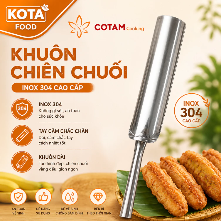 Khuôn Bánh Chuối Inox 304 sáng bóng