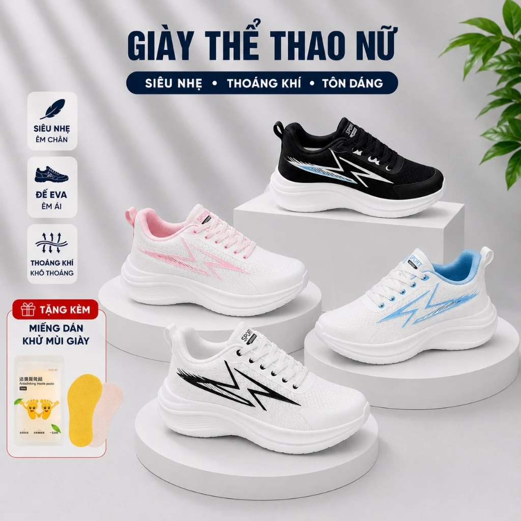 [Tặng miếng dán khử mùi giày] Giày Thể Thao Nam/Nữ Vải Thoáng Khí Đế Mềm Đế Cao Tôn Dáng Đi Bộ Đi Chơi Siêu Êm 2608