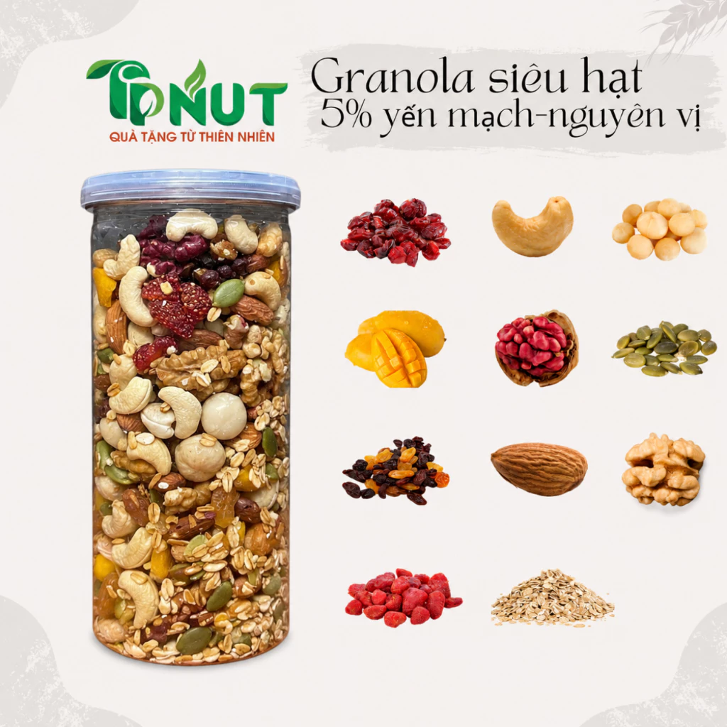500g Granola siêu hạt có yến mạch TPNut