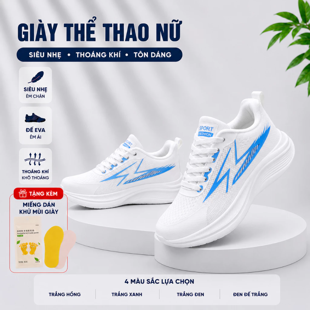 [Tặng miếng dán khử mùi giày] Giày Nam/Nữ Thể Thao Siêu Nhẹ Đế Êm Đi Học Đi Chơi Đi Làm  2608