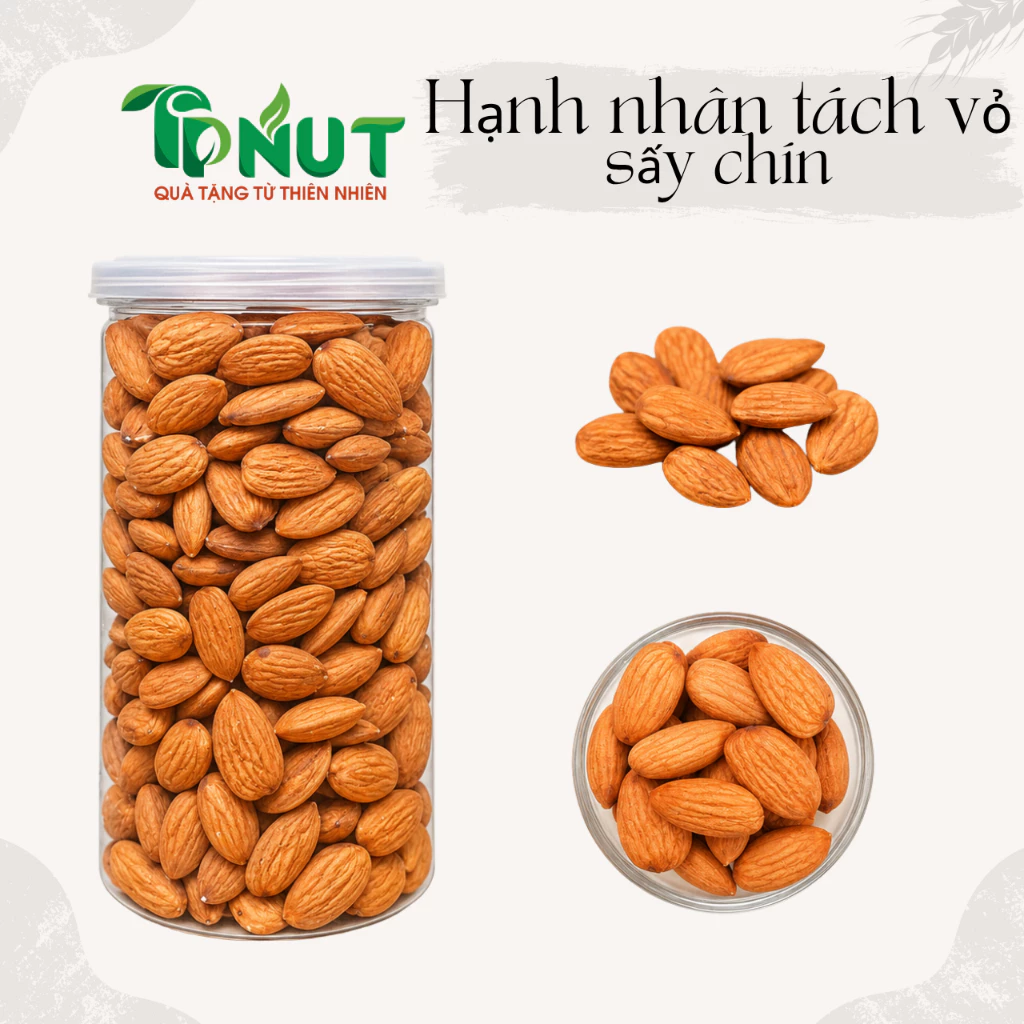 500gram hoặc 250gram Hạt hạnh nhân sấy nguyên vị/rang bơ vỏ mỏng loại 1 TPNUT