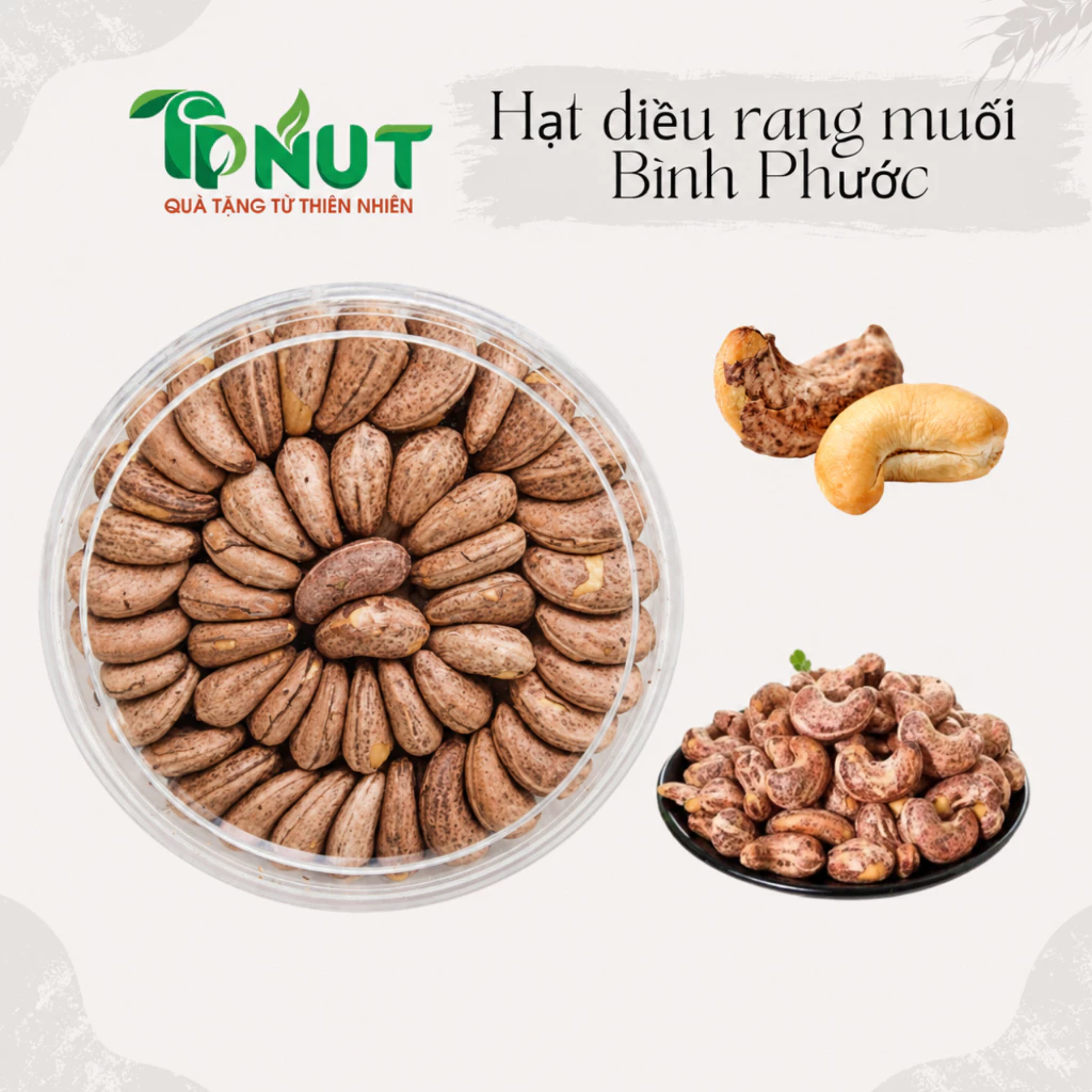 500g hoặc 250g Hạt điều rang muối bình phước TPNUT loại nguyên lụa size A cồ (loại 1)