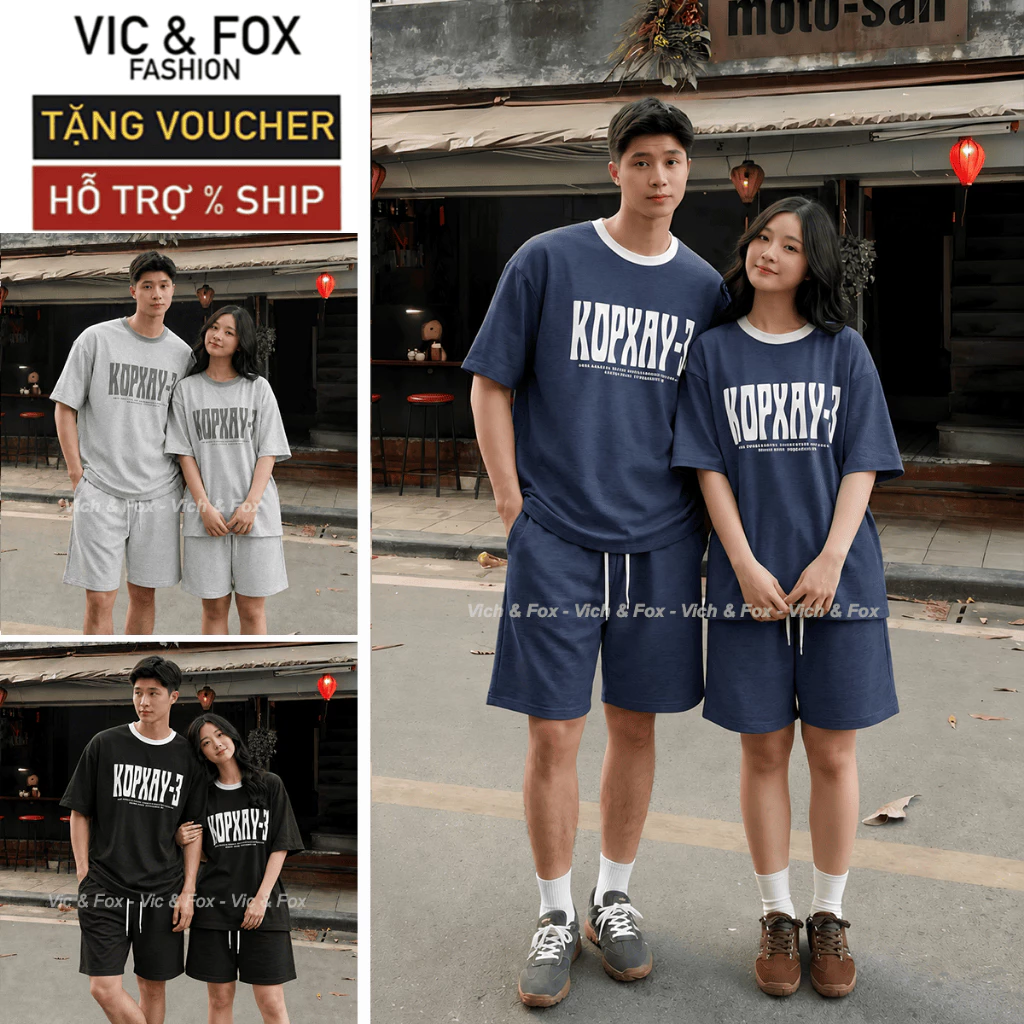 Quần áo nam big size 115kg FOX| Đồ bộ nam cao cấp | Bộ đồ nam chất cotton cá sấu thoáng khí | Set đồ nam nữ unisex