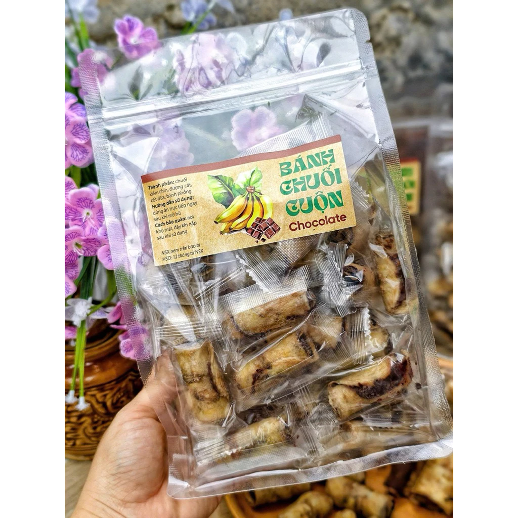 [Túi 500g] Bánh chuối cuộn socola