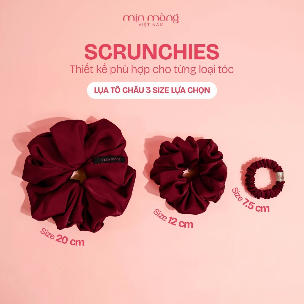 Scrunchies Lụa Dây Buộc Tóc Tơ Tằm Hà Đông CÓ KIỂM ĐỊNH To Phồng Cao Cấp 100% MỊN MÀNG VIỆT NAM