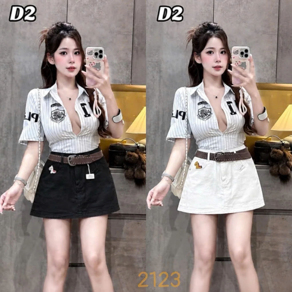 Chân Váy Jean Nữ Bigsize Thêu Ngựa Dáng Chữ A Cạp Cao Tôn Dáng Chất Jean Mềm Dành Cho Nữ 55-90kg MS2123