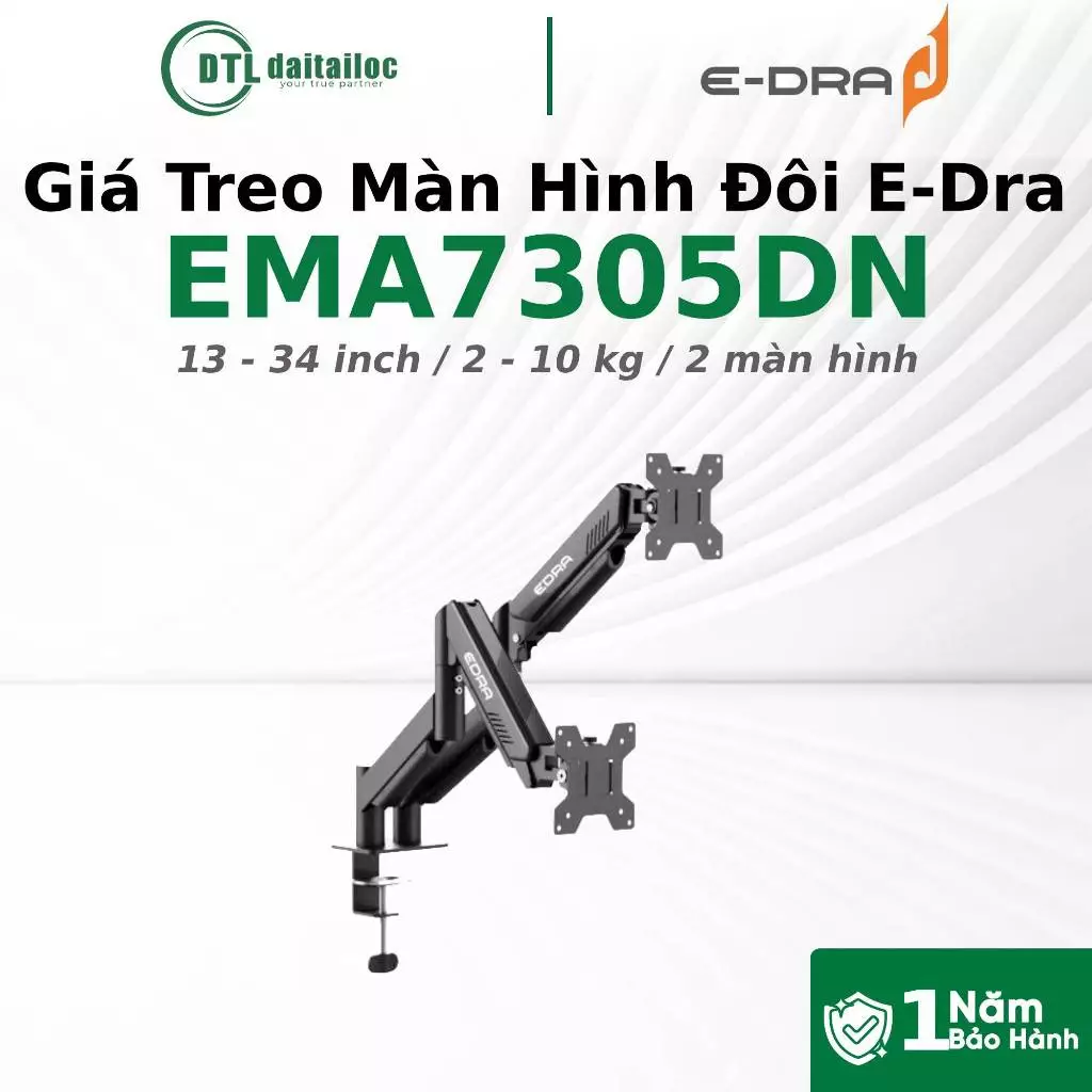 ARM - Giá Đỡ Màn Hình Đôi E-Dra EMA7305DN ( 13 - 34 inch ) I Chính hãng I Bảo hành 12 tháng