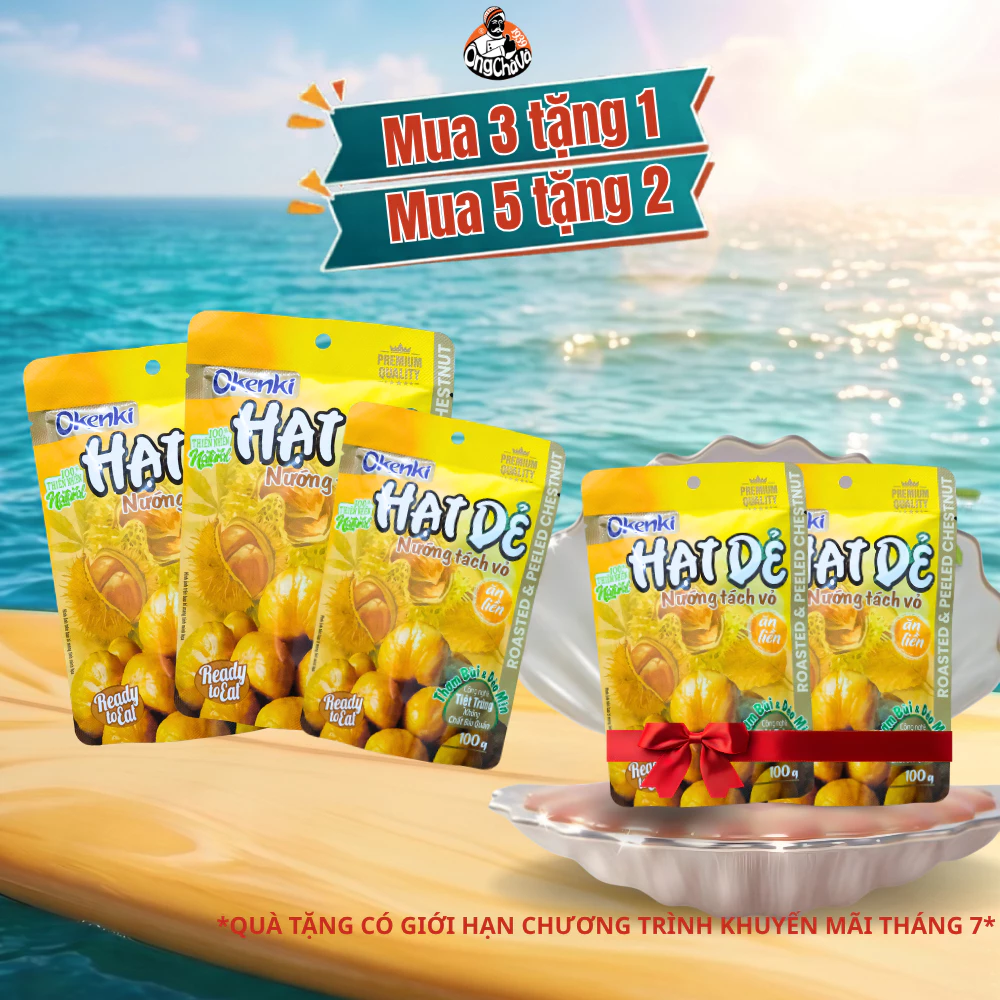 Hạt Dẻ Sấy Khô Đồ Ăn Vặt 100gr- Thương hiệu Okenki - Hàng Chính Hãng