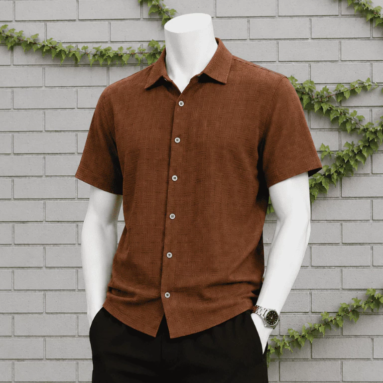 Áo sơ mi cộc tay nam nữ chất đũi gân dập vân nổi siêu đẹp SMCT2