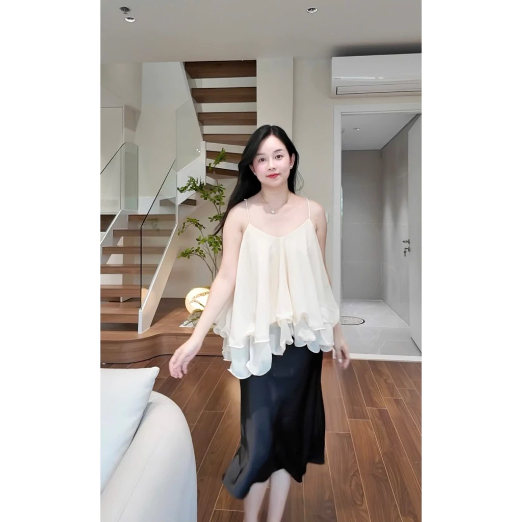 [HÀNG CÓ SẴN] Áo 2 dây dáng bí voan tầng - ALISA