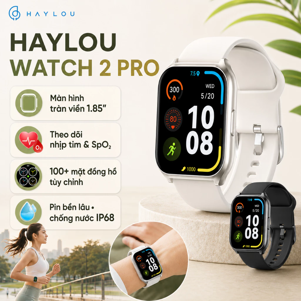 Đồng hồ thông minh Haylou Watch 2 Pro – Thể thao ngoài trời, thời trang, theo dõi sức khỏe