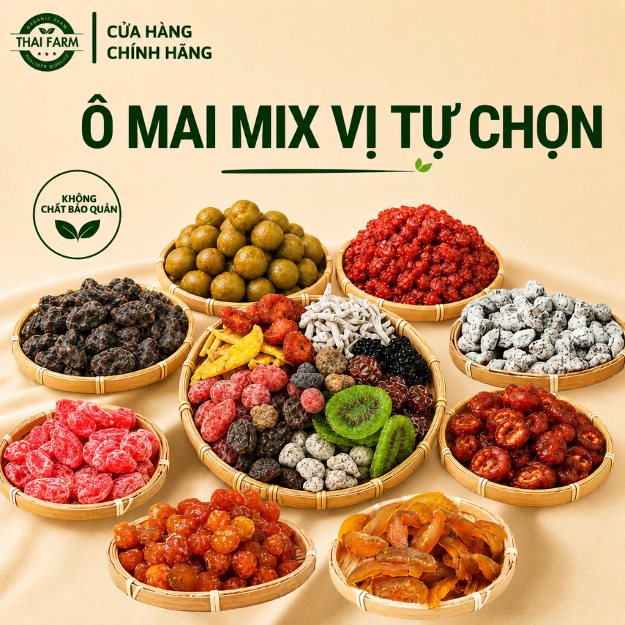 Ô Mai Tự Chọn HONG THAI FARM 200g, Đặc Sản Ăn Vặt Chua Cay Ngọt Ngon, Nhiều Vị Lựa Chọn