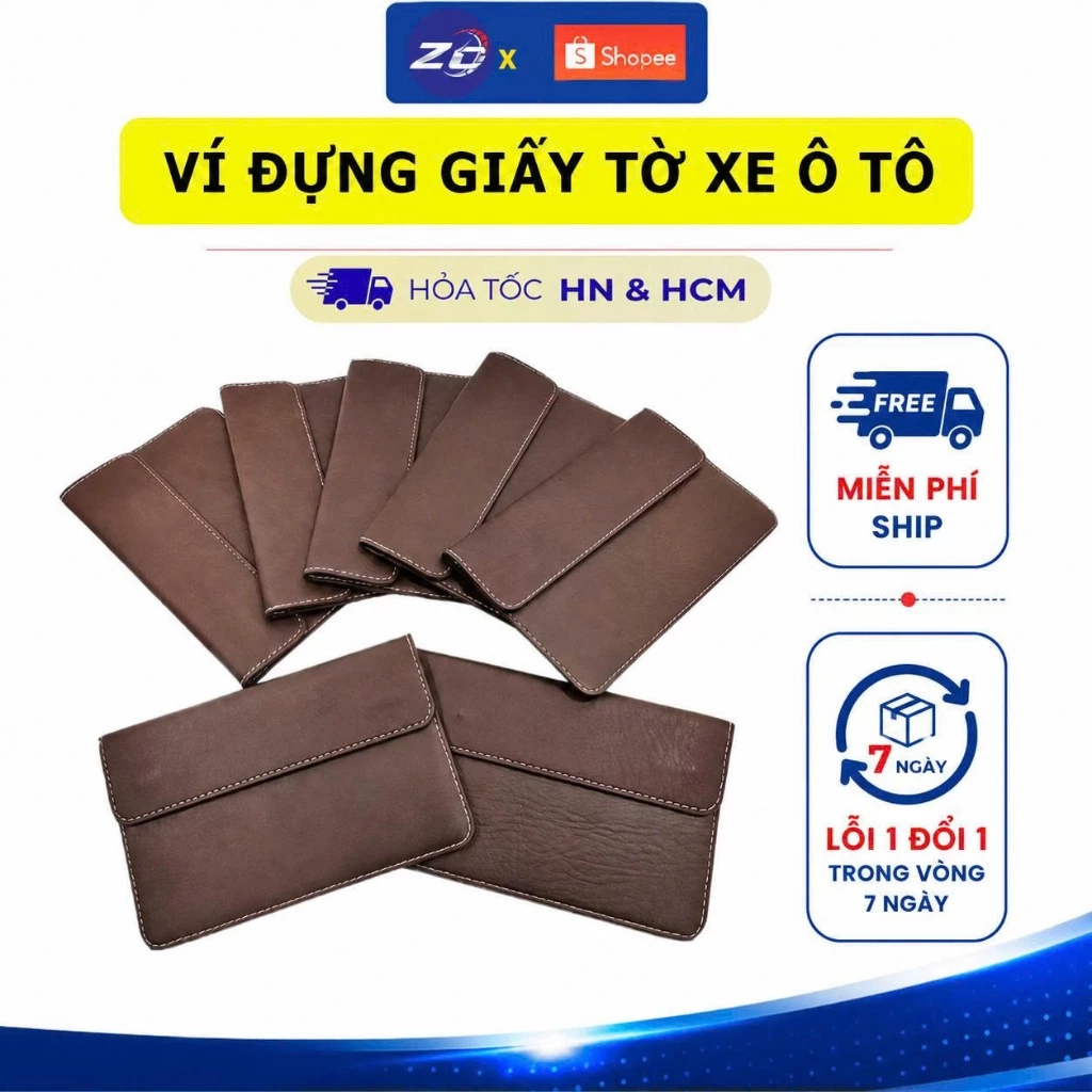 (Cao cấp) Ví da đựng giấy tờ ô tô xe hơi Ví Da Ô Tô Đa Năng Cao Cấp Đựng Giấy Tờ Bằng Lái Tài Liệu Tiện Dụng Sang Trọng