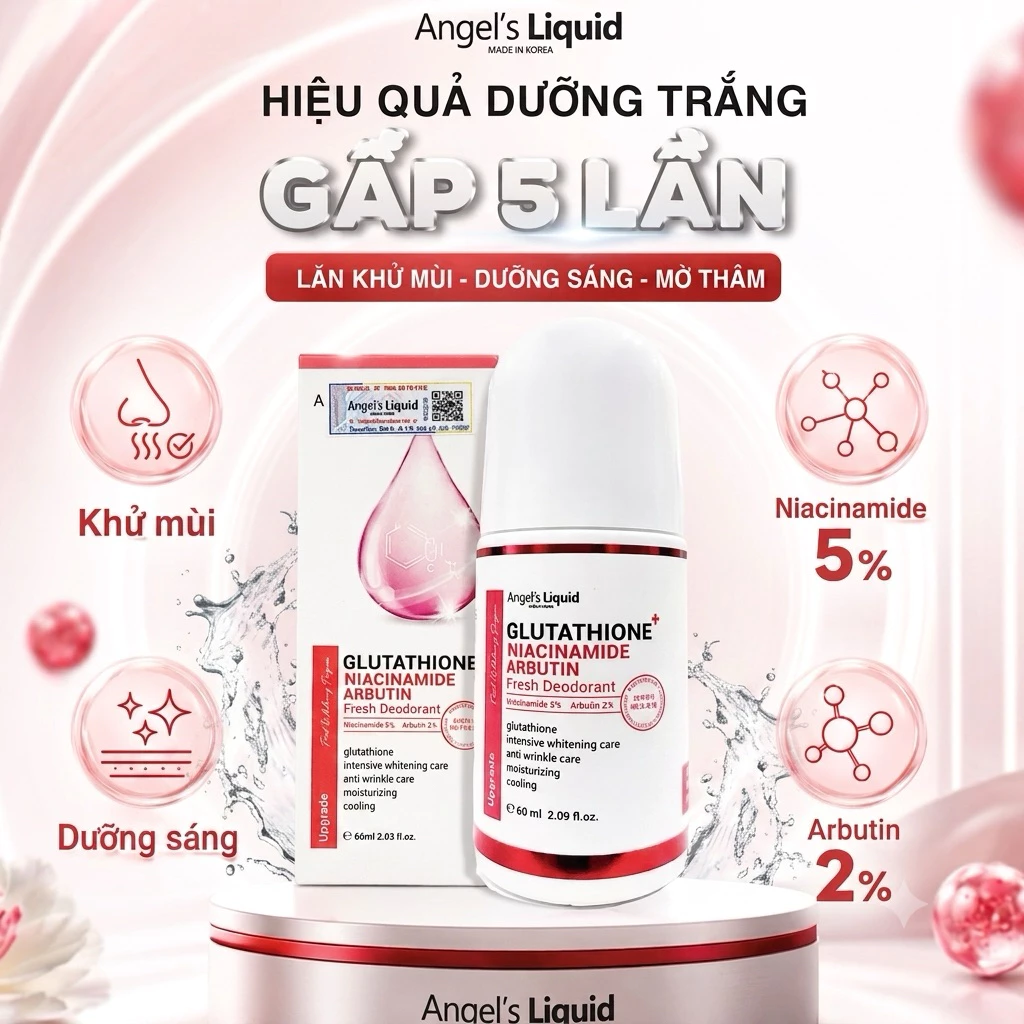Lăn nách khử thâm, Dưỡng trắng Angel's Liquid, phiên bản mới. Chính hãng 60ml