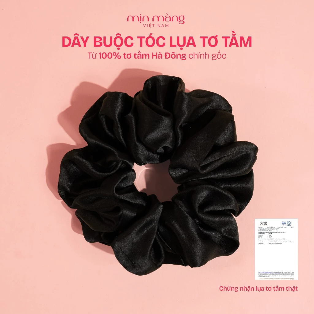 Scrunchies Dây Buộc Tóc Lụa Handmade To Phồng Tơ Tằm Hà Đông MỊN MÀNG VIỆT NAM Không Gãy Rụng Tóc