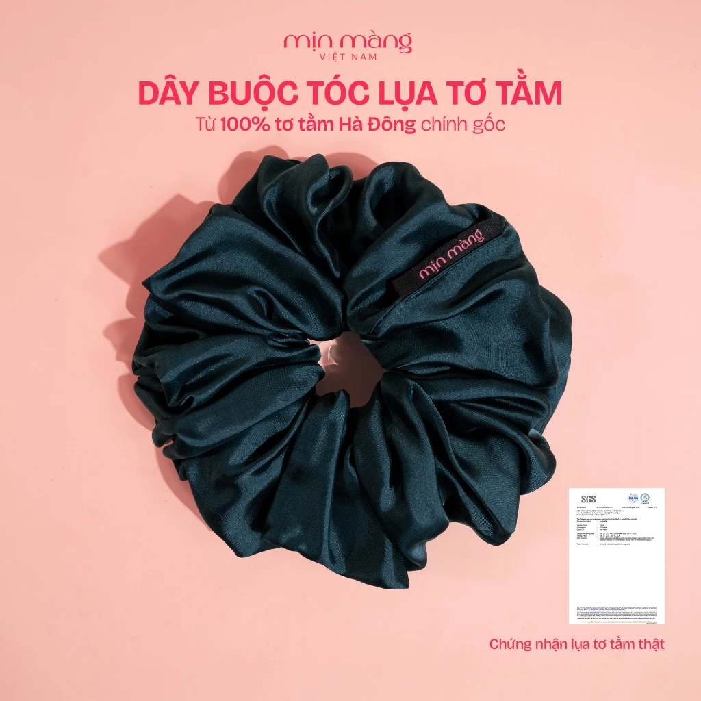 Dây Buộc Tóc Scrunchies Lụa Tơ Tằm To Phồng Handmade MỊN MÀNG VIỆT NAM Mềm Mại Co Giãn Giữ Nếp Tốt
