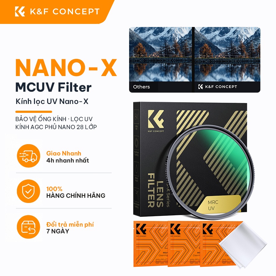 K&F CONCEPT Nano-X MCUV Filter Ultra HD, Bảo Vệ Ống Kính Cho DSLR Mirrorless