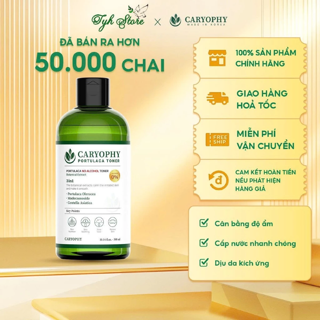 Nước Cân Bằng Da CARYOPHY 300ml (CARYOPHY Portulaca Toner)