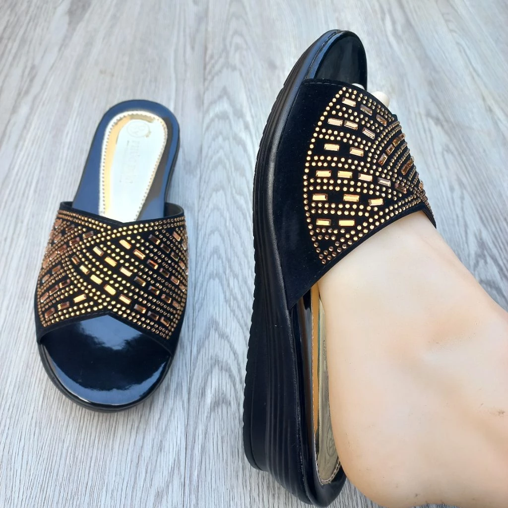DÉP TRUNG NIÊN SIZE [36-43] QUAI CHÉO ĐÍNH ĐÁ