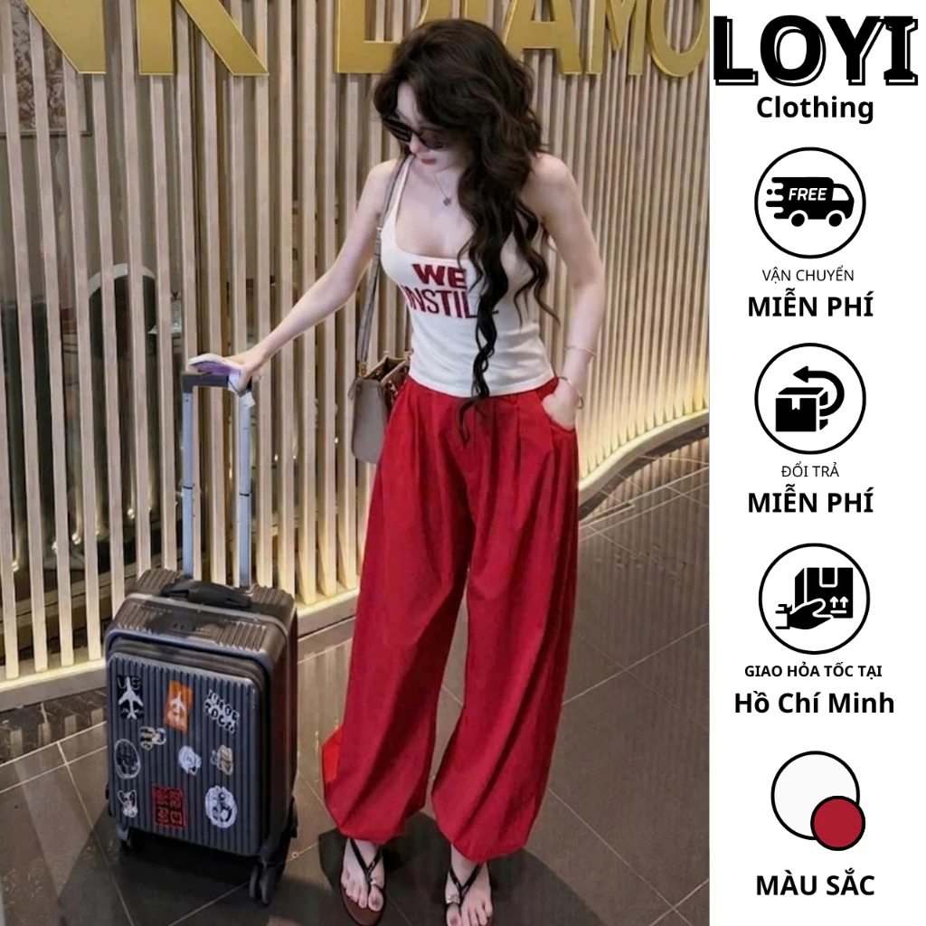 [Hỏa Tốc] Set Đồ Nữ Áo Hai Dây Ôm + Quần Suông Ống Rộng, Set Bộ Nữ Cá Tính Năng Động Hot Trend