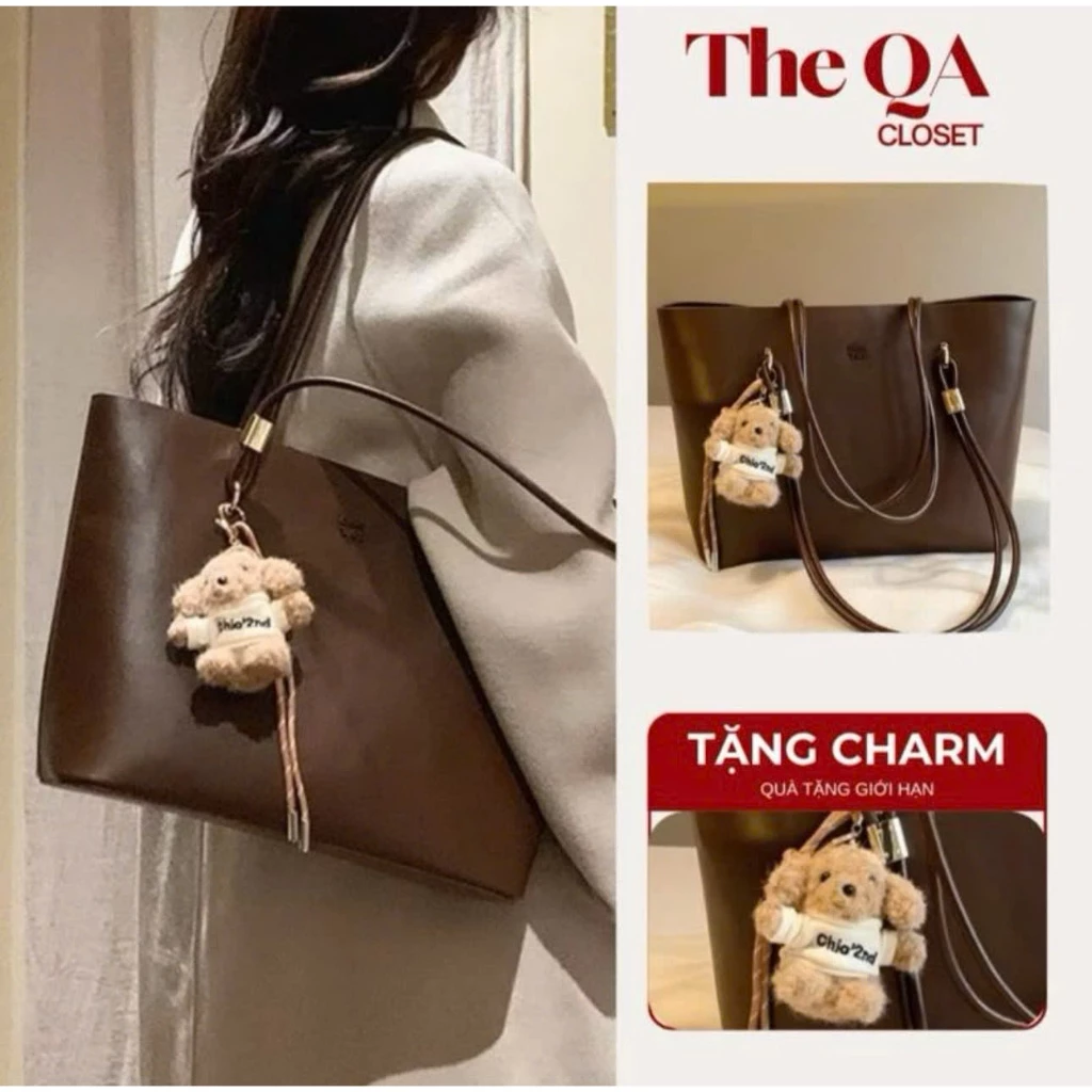[VOUCHER 30K] Túi Tote Nữ Da PU Cao Cấp Màu Nâu Socola, Túi Xách Nữ Công Sở Đựng Khổ A4 Đi Làm Đi Học