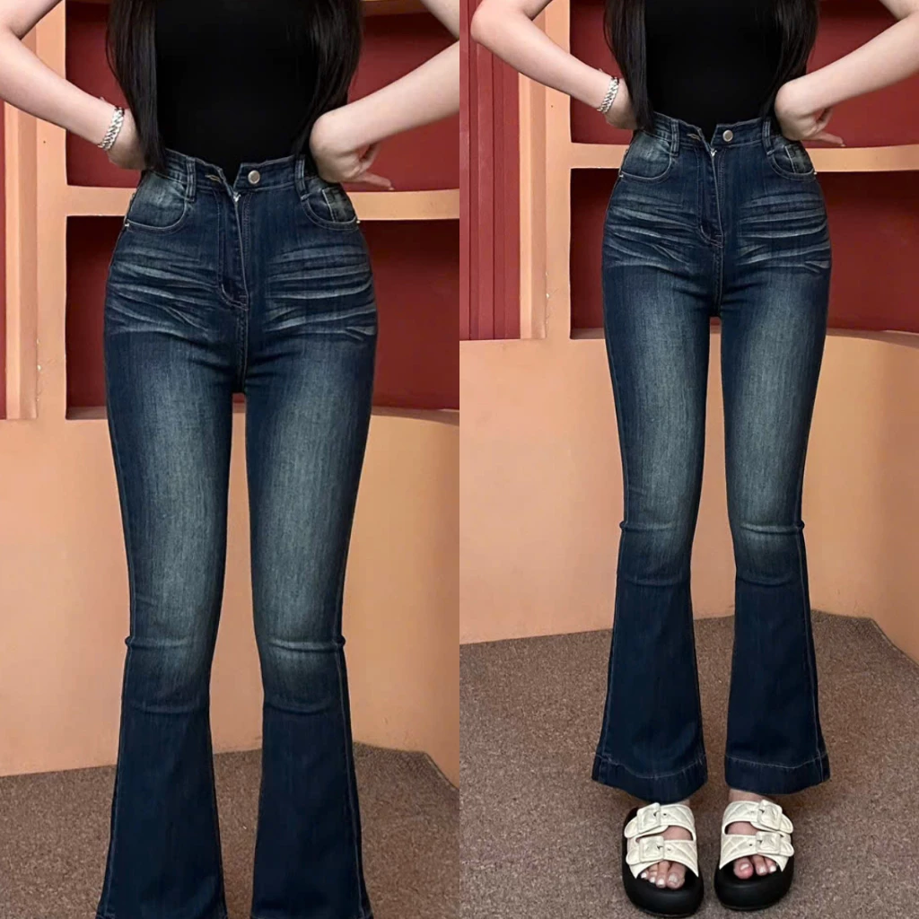 [ZINLY SHOP] Quần Jean Nữ Ống Loe Cạp Cao Màu Mới 2026 Có Fom 95 Và 105cm Vải Cotton Co Giãn Mềm Mát Q462