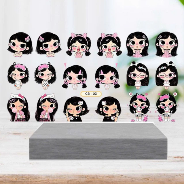 Sticker 5D hình Chibi Yuy dán trang trí móng siêu đẹp