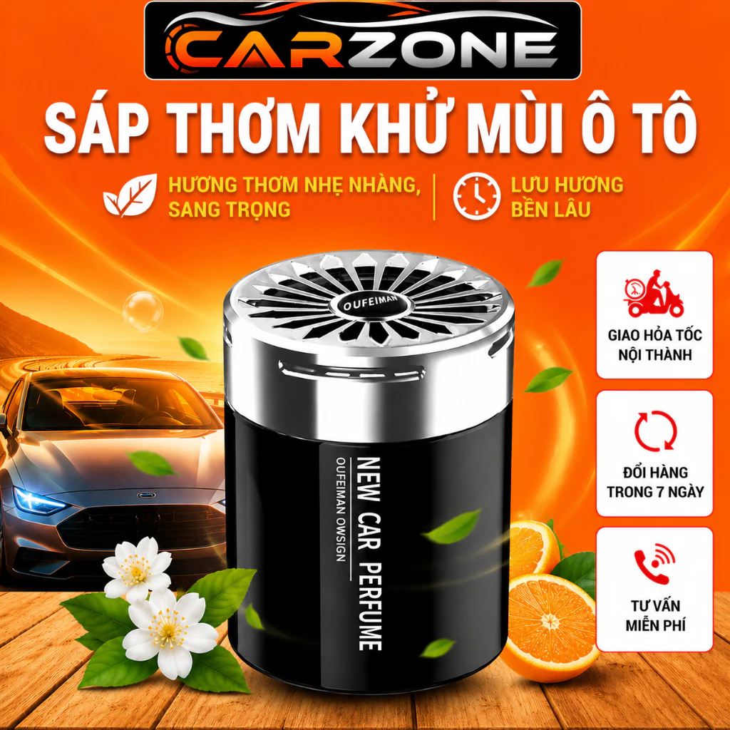 Sáp Thơm Ô Tô CARZONE Khử Mùi Xe Hơi Hiệu Quả, Thơm Lâu, 6 Mùi Hương Cao Cấp VERSION 3