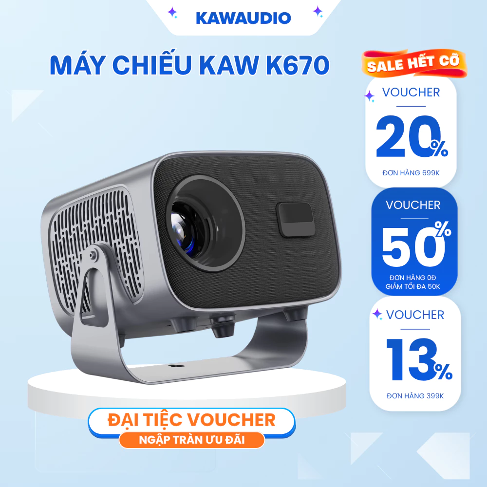 Máy Chiếu KAW K670 Chính Hãng Độ Nét Cao, Kết Nối Điện Thoại, Laptop Giải Trí & Làm Việc BH 12 Tháng
