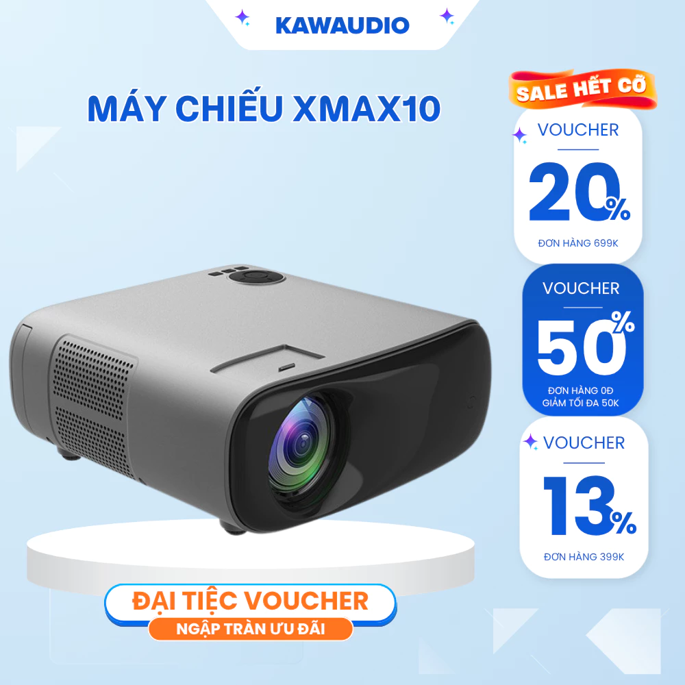 Máy Chiếu Cao Cấp XMAX10 Kết Nối WiFi, Bluetooth, Hỗ Trợ 4K – Màn Hình Lớn 300 inch Bảo Hành 3 Năm