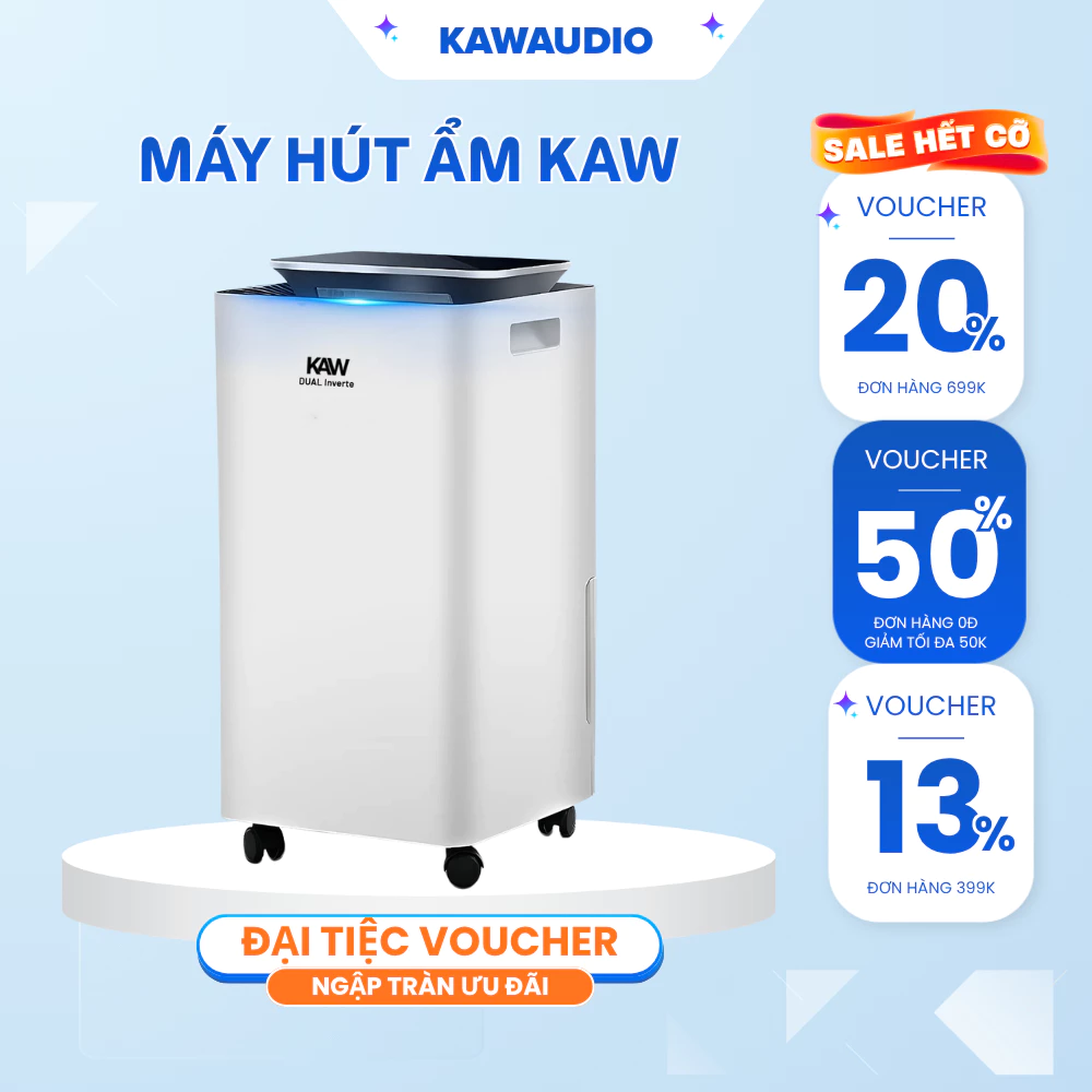 Máy Hút Ẩm KAW K4L hiệu quả cao, Loại Bỏ Ẩm Mốc, Êm Ái Không Ồn, Tiết Kiệm Điện BH 12 Tháng