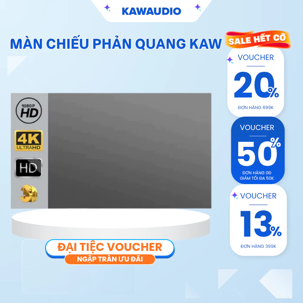 Màn Chiếu Chống Ánh Sáng LED, Màn Phản Quang 100/120 Inch Chống Ánh Sáng, Dán Tường HD 3D, Chính Hãng